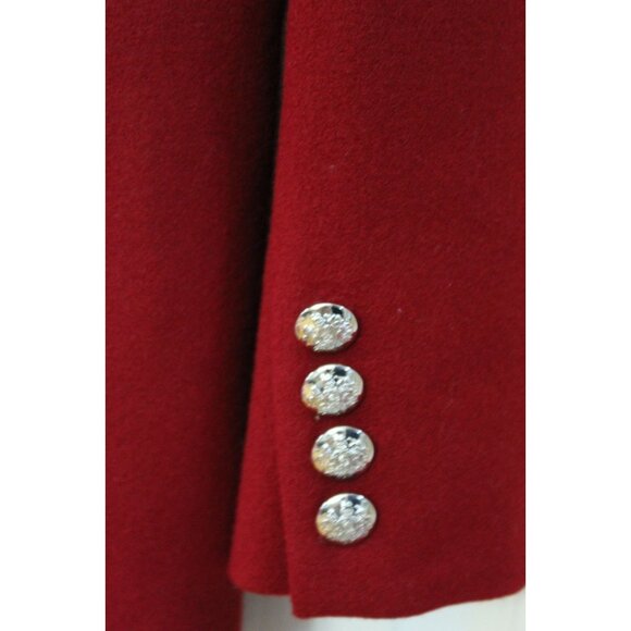 Lauren Ralph Lauren Red Wool Classic Blazer Jacket w Silver Buttons Size 4P - Picture 6 of 12